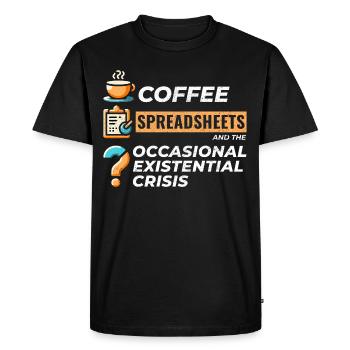 Comptable Tenue de livres Café Feuilles de calcul Drôle - T-shirt Premium bio Homme - noir - Devant - Nico (187cm)