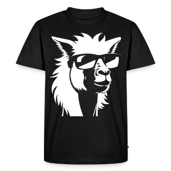 Lama drôle portant des lunettes de soleil Lamas cool - T-shirt Premium bio Homme - noir - Devant - Nico (187cm)
