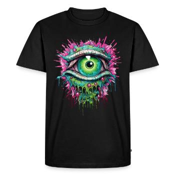 Psychédélique Eye Coloré LSD Drug Trip - T-shirt Premium bio Homme - noir - Devant - Nico (187cm)