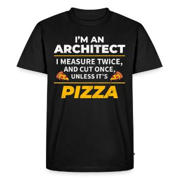 Architecte : Mesurez deux fois, coupez une fois, sauf la pizza - T-shirt Premium bio Homme - noir - Devant - Nico (187cm)