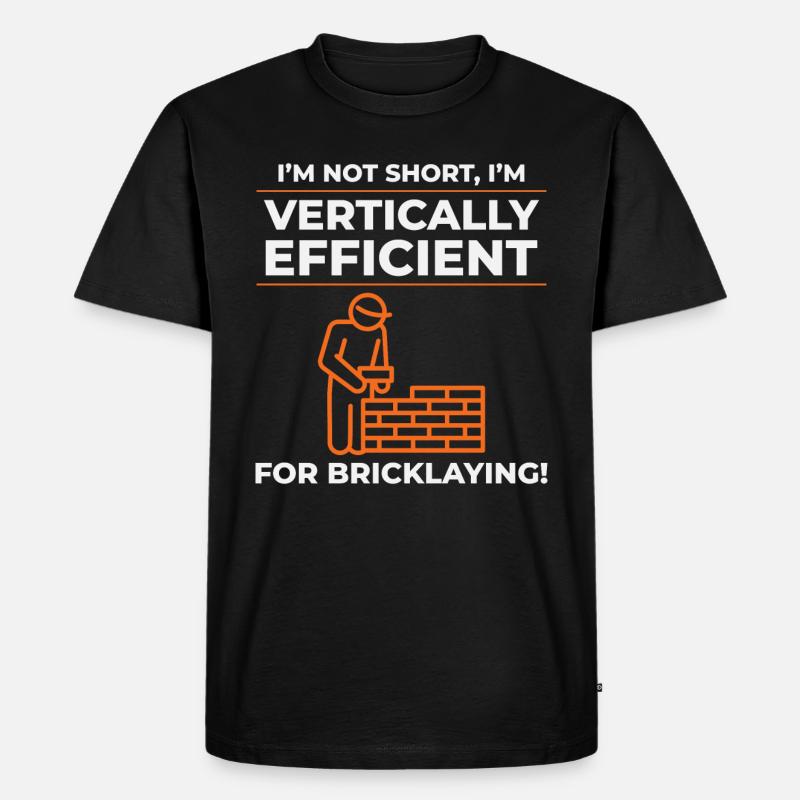 Bricklayer Bricklaying Vertical Efficiency Job - Men's Premium Organic T-Shirt - black