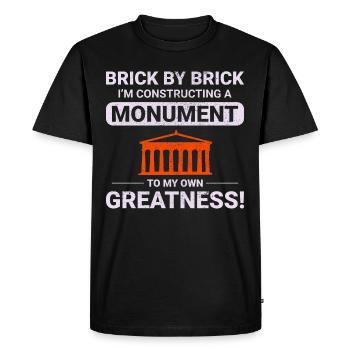 Maîtrise monumentale de la brique : maçon humoristique - T-shirt Premium bio Homme - noir - Devant - Nico (187cm)