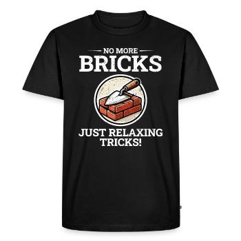 Relaxing After Bricks: Retired Bricklayer Humor - Men's Premium Organic T-Shirt - black - Front - Nico (187cm)