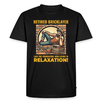Relaxed Retirement: Humorous Retired Bricklayer - Men's Premium Organic T-Shirt - black - Front - Nico (187cm)