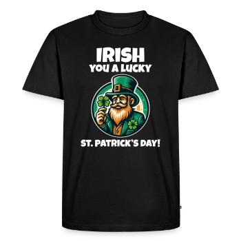 Get Lucky with Our Funny St. Patrick's Day - Men's Premium Organic T-Shirt - black - Front - Nico (187cm)