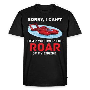Hydroplane Boat Racing Engine Roar Water sport - Men's Premium Organic T-Shirt - black - Front - Nico (187cm)