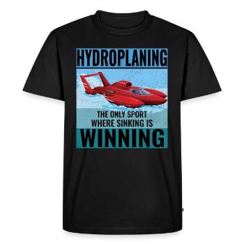 Hydroplane, Boat Racing, Humour, Gagnant, Plombs - T-shirt Premium bio Homme - noir - Devant - Nico (187cm)