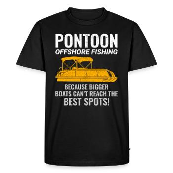 Pontoon Boat Motor Boating Offshore Fishing Funny - Men's Premium Organic T-Shirt - black - Front - Nico (187cm)