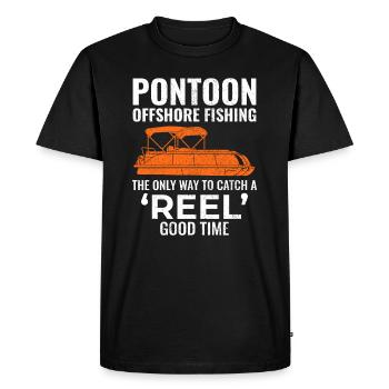 Pontoon Boat Motor Boating Offshore Fishing Funny - Men's Premium Organic T-Shirt - black - Front - Nico (187cm)