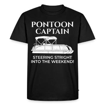 Pontoon Boat Captain Boating Cruise Adventure fun - Men's Premium Organic T-Shirt - black - Front - Nico (187cm)