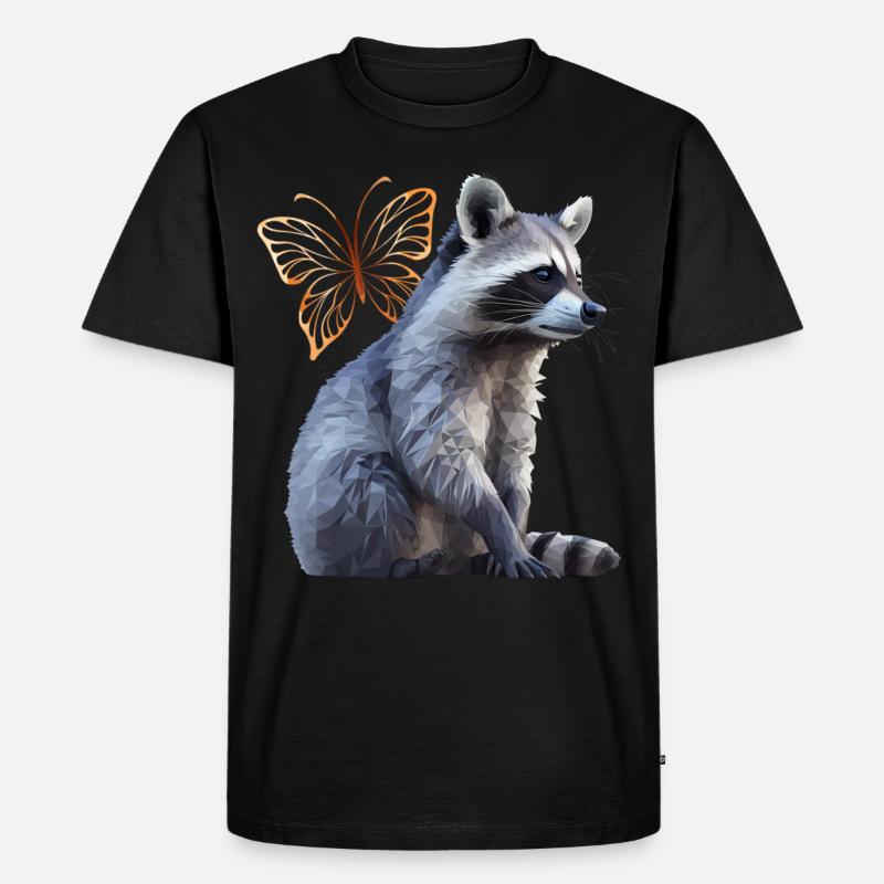 Waschbär - Männer Premium Bio T-Shirt - Schwarz