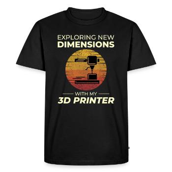 3D Printer 3D Printing - Men's Premium Organic T-Shirt - black - Front - Nico (187cm)