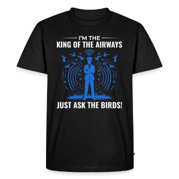 Contrôleur de la circulation aérienne ATC Aviation Humour Avion - T-shirt Premium bio Homme - noir - Devant - Nico (187cm)