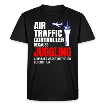 Contrôleur de la circulation aérienne ATC Aviation Humour Avion - T-shirt Premium bio Homme - noir - Devant - Nico (187cm)