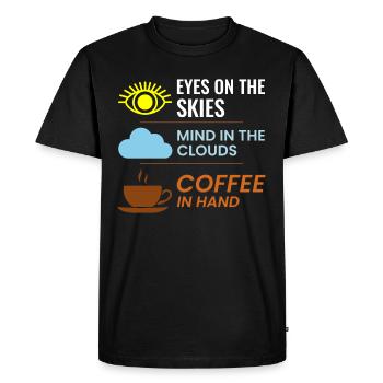 Contrôleur de la circulation aérienne ATC Café Aviation Humour - T-shirt Premium bio Homme - noir - Devant - Nico (187cm)