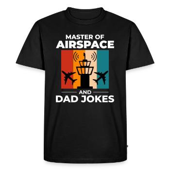 Contrôleur de la circulation aérienne Papa ATC Aviation Humour - T-shirt Premium bio Homme - noir - Devant - Nico (187cm)