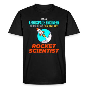 Aerospace Engineer Astronautical Rocket Scientist - Men's Premium Organic T-Shirt - black - Front - Nico (187cm)