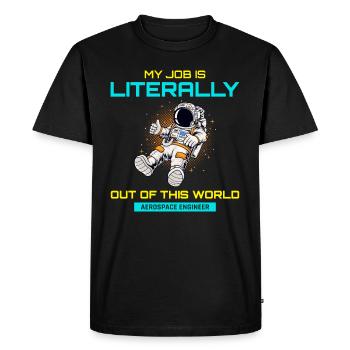 Aerospace Engineer Astronaut Rocket Scientist - Men's Premium Organic T-Shirt - black - Front - Nico (187cm)