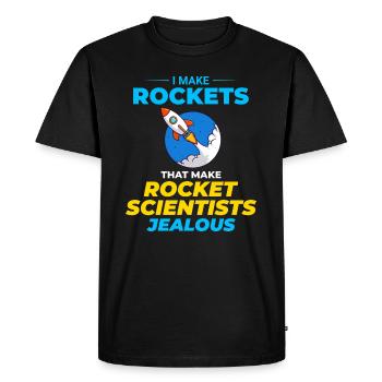 Aerospace Engineer Astronautical Rocket Scientist - Men's Premium Organic T-Shirt - black - Front - Nico (187cm)