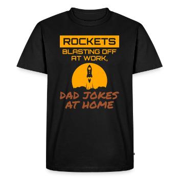 Aerospace Engineer Dad Jokes Rocket Scientist - Men's Premium Organic T-Shirt - black - Front - Nico (187cm)
