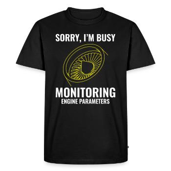 Jet Engine Aircraft Mechanic Aviation Technician - Men's Premium Organic T-Shirt - black - Front - Nico (187cm)