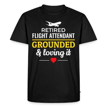 Hôtesse de l’air à la retraite - T-shirt Premium bio Homme - noir - Devant - Nico (187cm)
