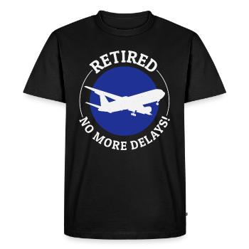 Hôtesse de l’air à la retraite - T-shirt Premium bio Homme - noir - Devant - Nico (187cm)