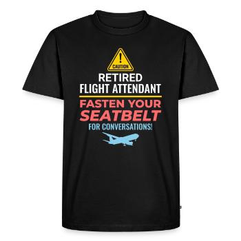Hôtesse de l’air à la retraite - T-shirt Premium bio Homme - noir - Devant - Nico (187cm)