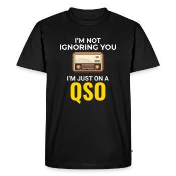 Amateur Ham Radio Operator Radio Waves Frequency - Men's Premium Organic T-Shirt - black - Front - Nico (187cm)
