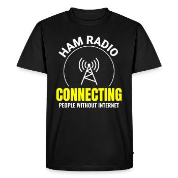 Amateur Ham Radio Operator Radio Waves Frequency - Men's Premium Organic T-Shirt - black - Front - Nico (187cm)