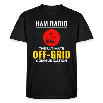 Amateur Ham Radio Operator Radio Waves Frequency - Men's Premium Organic T-Shirt - black - Front - Nico (187cm)