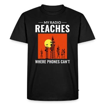 Amateur Ham Radio Operator Radio Waves Frequency - Men's Premium Organic T-Shirt - black - Front - Nico (187cm)