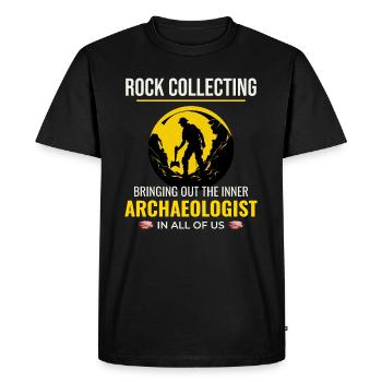 Roche Collectionneur Collectionneur Géologie Chasse - T-shirt Premium bio Homme - noir - Devant - Nico (187cm)