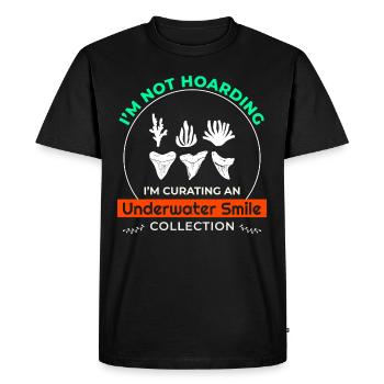 Shark Teeth Collector Fossil Hunting Paleontology - Men's Premium Organic T-Shirt - black - Front - Nico (187cm)