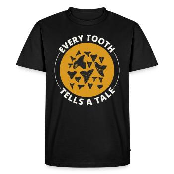 Shark Teeth Collector Fossil Hunting Paleontology - Men's Premium Organic T-Shirt - black - Front - Nico (187cm)
