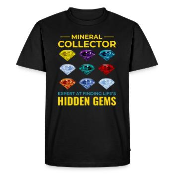Collectionneur de cristaux Roche Chasse Minéral Collectionneur - T-shirt Premium bio Homme - noir - Devant - Nico (187cm)
