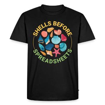 Seashells Collector Beachcomber Sea Shell Ocean - Men's Premium Organic T-Shirt - black - Front - Nico (187cm)
