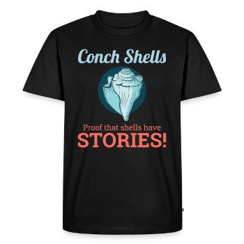 Conch Seashells Collector Beachcomber Sea Shell - Men's Premium Organic T-Shirt - black - Front - Nico (187cm)