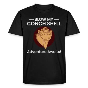 Conch Seashells Collector Beachcomber Sea Shell - Men's Premium Organic T-Shirt - black - Front - Nico (187cm)