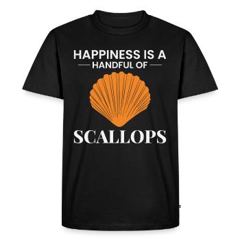 Scallop Seashells Collector Beachcomber Shellfish - Men's Premium Organic T-Shirt - black - Front - Nico (187cm)