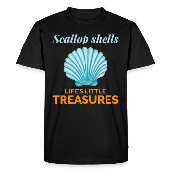 Scallop Seashells Collector Beachcomber Shellfish - Men's Premium Organic T-Shirt - black - Front - Nico (187cm)