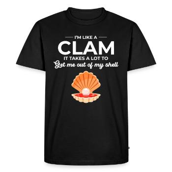 palourde coquillage coquillages collection Beachcomber Beach - T-shirt Premium bio Homme - noir - Devant - Nico (187cm)