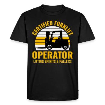 Forklift Operator Heavy Equipment Driver Funny - Men's Premium Organic T-Shirt - black - Front - Nico (187cm)