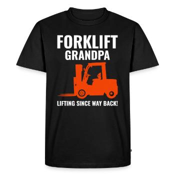 Forklift Operator Heavy Equipment Driver Grandpa - Men's Premium Organic T-Shirt - black - Front - Nico (187cm)