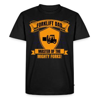 Forklift Operator Dad Heavy Equipment Driver Funny - Men's Premium Organic T-Shirt - black - Front - Nico (187cm)