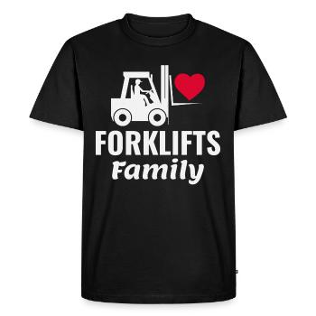 Famille de caristes et de conducteurs d’équipement lourd - T-shirt Premium bio Homme - noir - Devant - Nico (187cm)