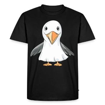 Pelican Bird Halloween Funny Ghost - Men's Premium Organic T-Shirt - black - Front - Nico (187cm)