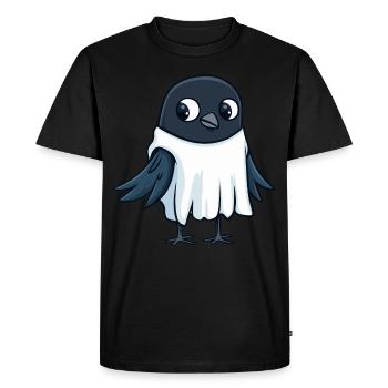 Corbeau Corbeau Halloween Drôle Fantôme - T-shirt Premium bio Homme - noir - Devant - Nico (187cm)