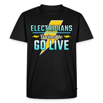 Électricien Humour Technicien électricien Ingénieur - T-shirt Premium bio Homme - noir - Devant - Nico (187cm)