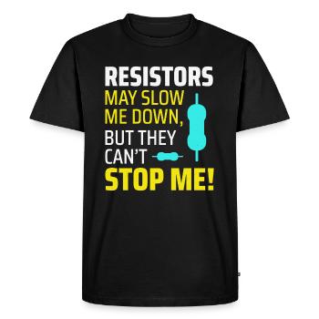 Électricien Humour Technicien électricien Ingénieur - T-shirt Premium bio Homme - noir - Devant - Nico (187cm)